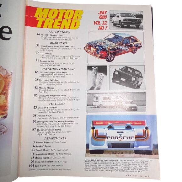 Vtg Lot 4 Motor Trend May June July August 1980 Lamborghini Cutlass Ford Renault - Picture 5 of 7